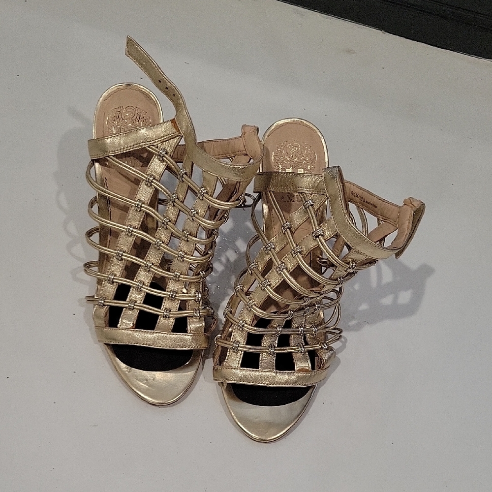 Elegant Gold Strappy Sandals